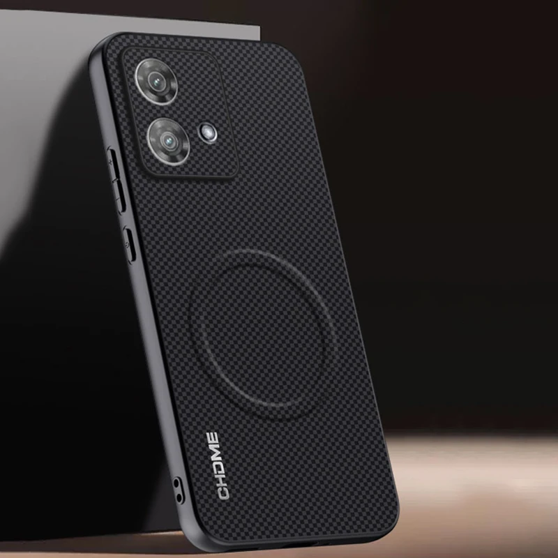 Luxury Car Magnetic Holder Shockproof Silicone Phone Case for Motorola Moto Edge 40 Neo