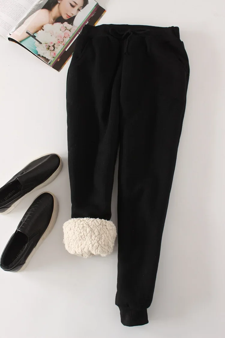 9 Colors Winter Women Casual Solid Thick Warm Loose Cashmere Pants Cotton Harlan Pants Plus Size M-XXL for Daily Office Sport