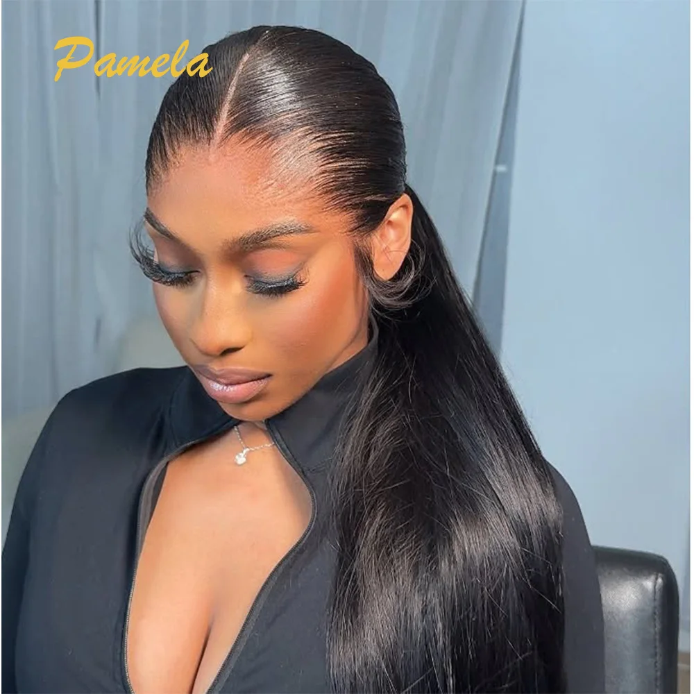 Lagos Hairline 13x4 Invisible Lace Frontal Wigs 250 Density Loose Deep Wave Human Hair Glueless Wigs Preplucked Ready To Wear