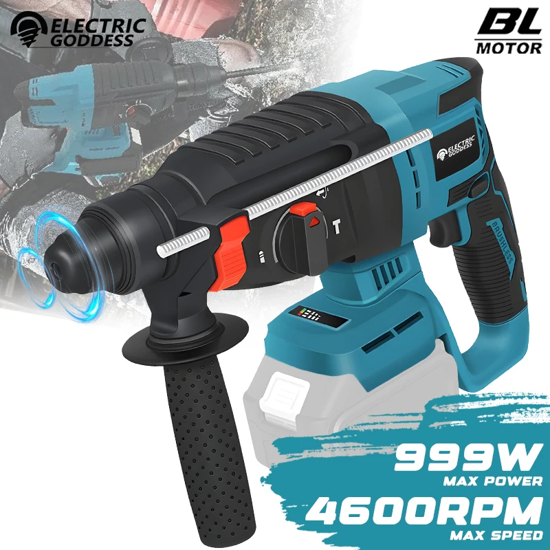 Electric Hammer Drill Forward and Reverse Concrete Multi Functional Tool For Makita 18V Battery