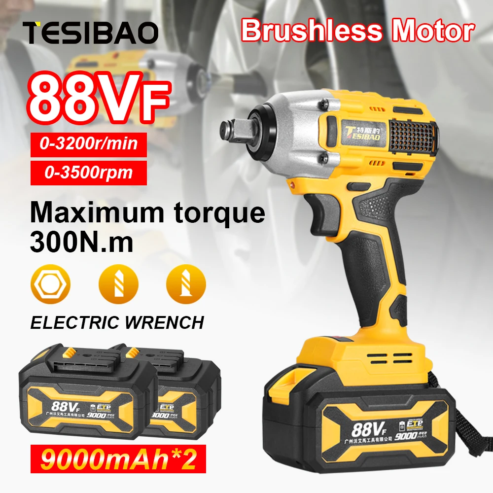 88Vf Wireless Electric Impact Wrench Brushless 1/2 inch Power Tools for