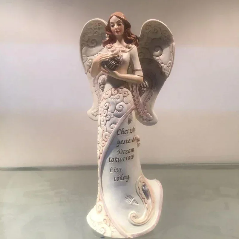 

Threaded Angel Sculpture Art Ornaments European Figurine Home Decoration Accessories Fairy Resin Statue Room Decor Birthday Gift