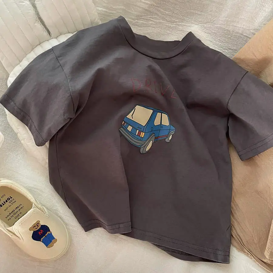 thumbnail image 1 of Children Simple T-Shirt Solid Color Versatile Short Sleeve Tops For Boys And Girls Summer New Baby Thin Cotton Bottoming Shirt, 1 of 6