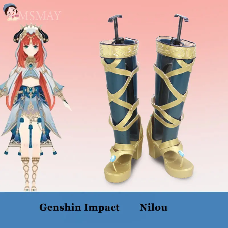 

MsMay Game Genshin Impact Nilou Cosplay Shoes Shoes Custom Boots Props Sandals Shoes and Grass Female Male Shoes 35-48 Size