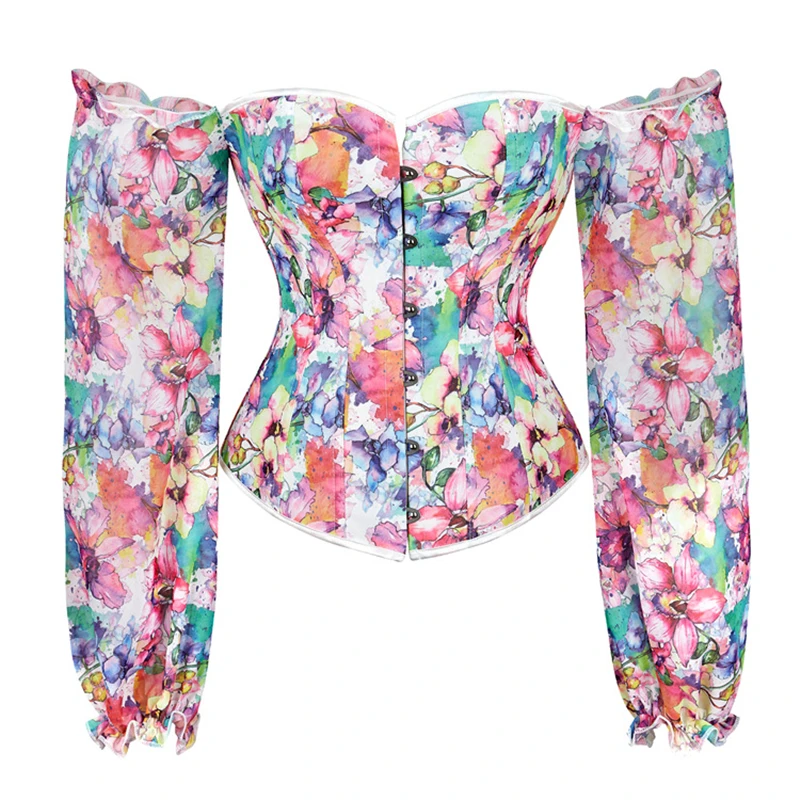 

Новинка цветной корсет с длинным рукавом Корсет для талии Женский корсет для живота и груди пуш-ап Корректирующее белье Бюстье верхняя одежда для похудения