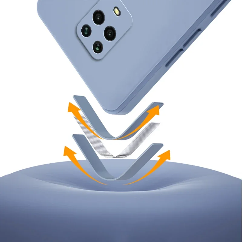 Square Liquid Silicone Phone Case for Xiaomi Redmi Note 9 Pro Max 9S 9T 4G 5G 360 Protective Mobile Cover RedmiNote9 Note9ProMax — view 3