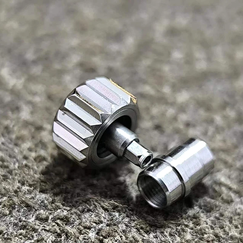 For IWC Pilot Series Mark 18 Crown diameter 6.0mm with tube 3.0mm fittings repair silver universal metalfor men and women