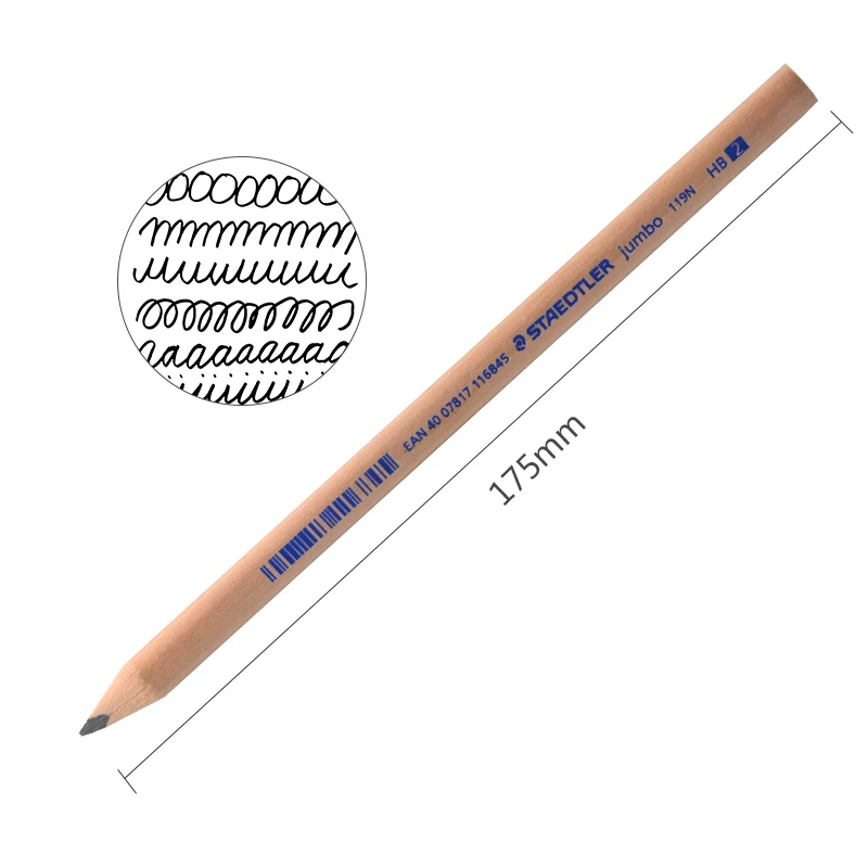 STAEDTLER-119N �β��� �ﰢ�� ���� 12 ��, HB/2B �л� �׸� ����� ����ġ ģȯ�� ���� ����