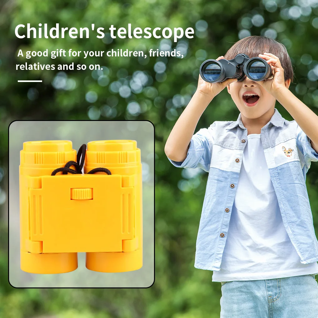 Telescope Kid Strap Children Binocular Binoculars Toy Concert Game Travel Kindergarten Education Teaching Aids Yellow 3