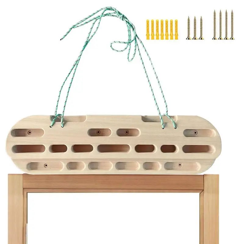 

Portable Wooden Hang Board Rock Climbing Fingerboard Doorway Hand Strengthener Equipment For Training Finger Grip And Pull Up