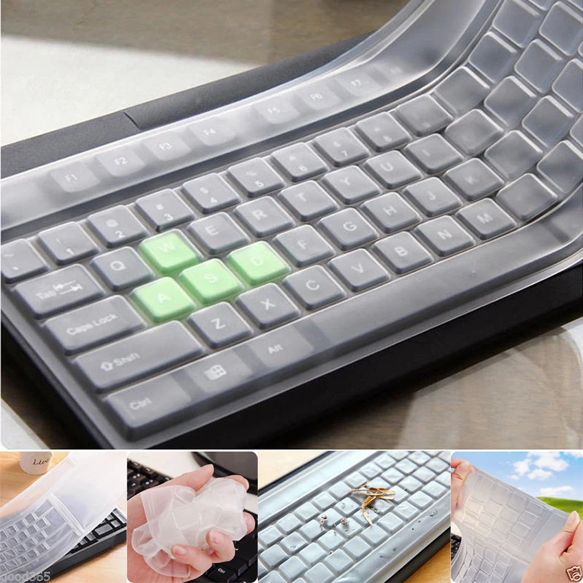 Universal Clear Silicone Keyboard Skin Cover - Waterproof & Dustproof Protection