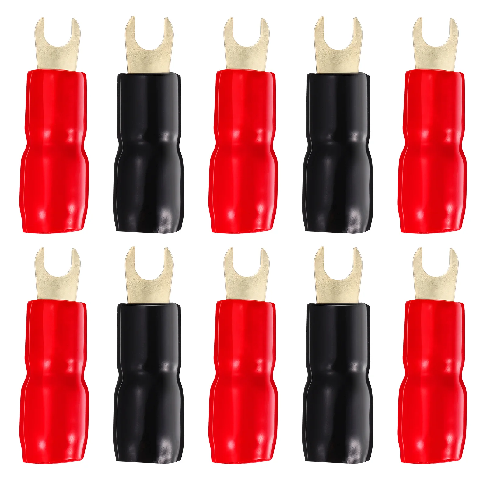 

Crimp Barrier Connector 4ga Terminal Connectors Speaker Wire Spade Adapter Brass Copper