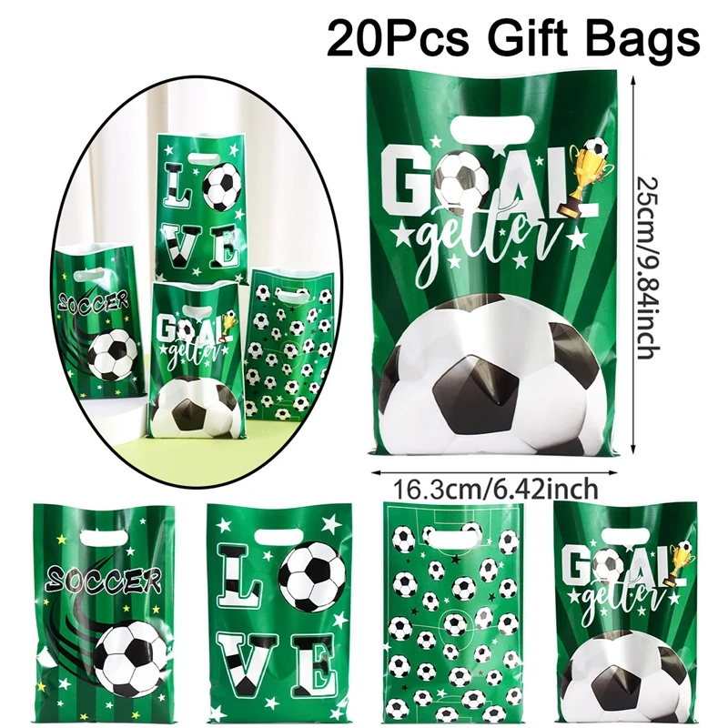 CRAFTYMELODY 50 sacchetti regalo da calcio, in plastica