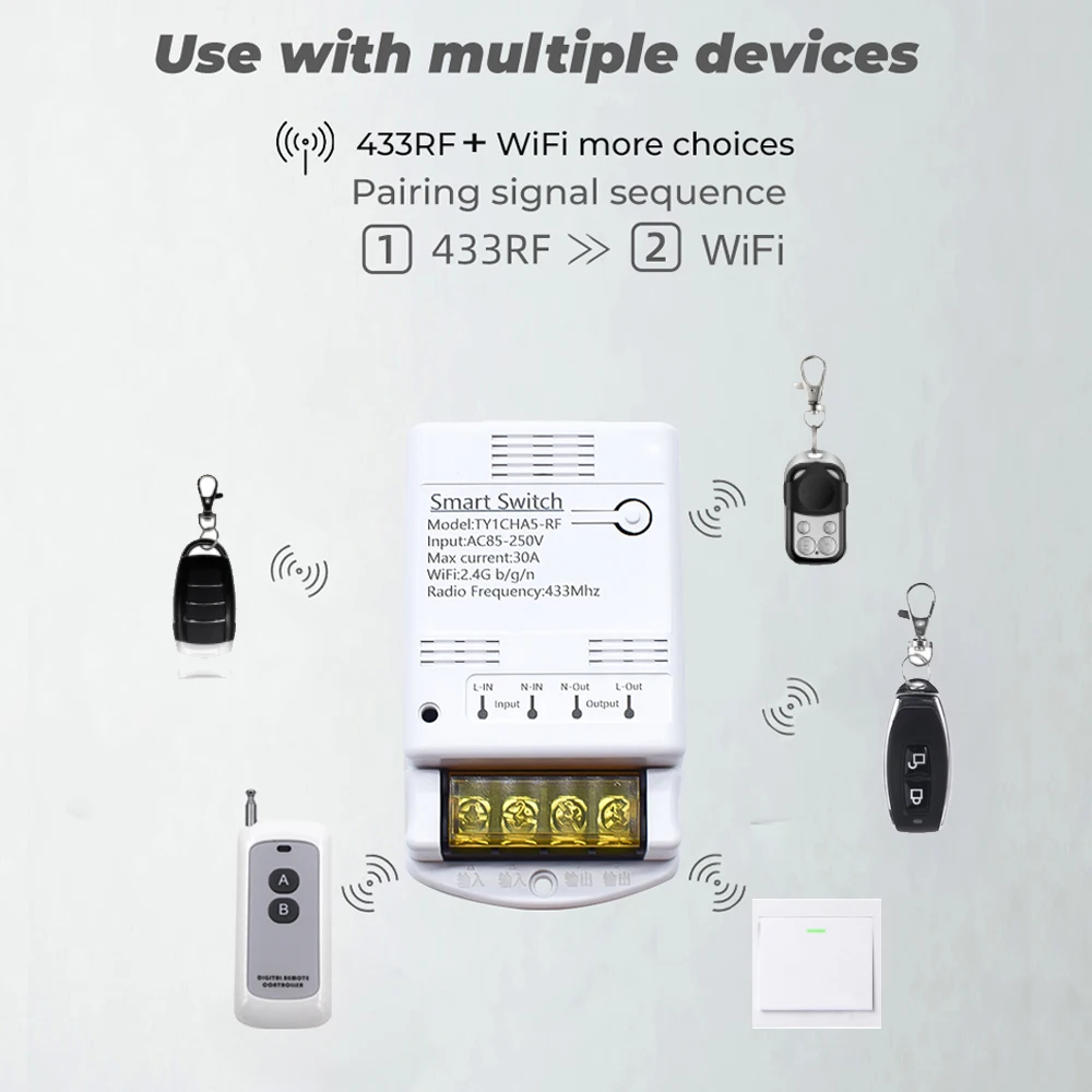 WIFI 30A 6600W 4000W tuya chytrá spínač elektromagnetické relé modul 85-250V 220V 20A 10A smartlife daleký ovládání alexa google domácí automatizace