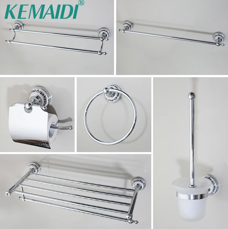 KEMAIDI Bathroom Accessories Towel Bar Paper Holder Toothbrush Holder Bathtowel Back Towel Ring Cloth Hook Bathroom Sets