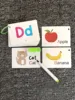 Wipe-able Alphabet Fun Cards Toy, Early Learning Educational Uppercase Lowercase Letters Gift For Kids, Spelling Animal Cartoon 3
