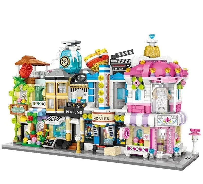 4 개/대 LOZ 거리 미니 블록 십대 빌딩 장난감 DIY 벽돌 퍼즐 휴일 선물 홈 장식 1633-1636 1653-1656 1645-1648