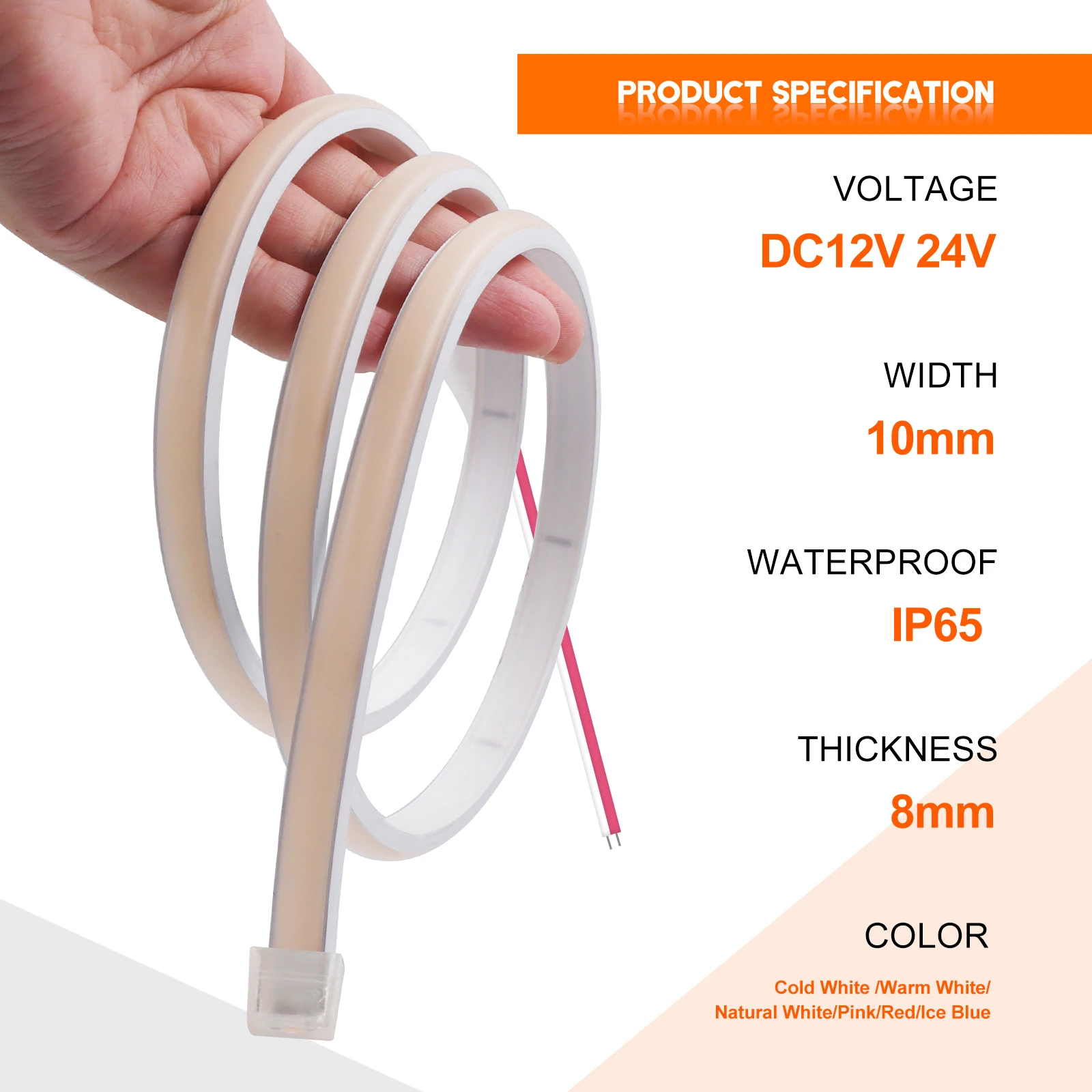Waterproof COB LED Strip Light 12V 24V Flexible LED Neon Light 0.5-20M 320LEDs High Density Linear Lighting COB LED Lights 5