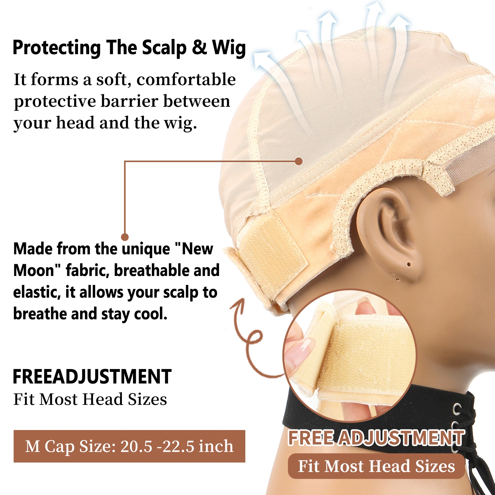 Wig Caps lace Wig Cap with Grip Band for Keeping Wigs in Place More Full Cap-wide Transparent Lace for Lace Front Wigs