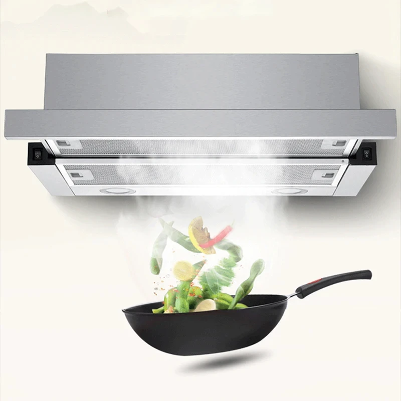 600mm Mini Range Hood Household Kitchen Exhaust Hood Range Hood Pull-Out Range Hood Stainless Steel Kitchen Apartment Range Hood 2