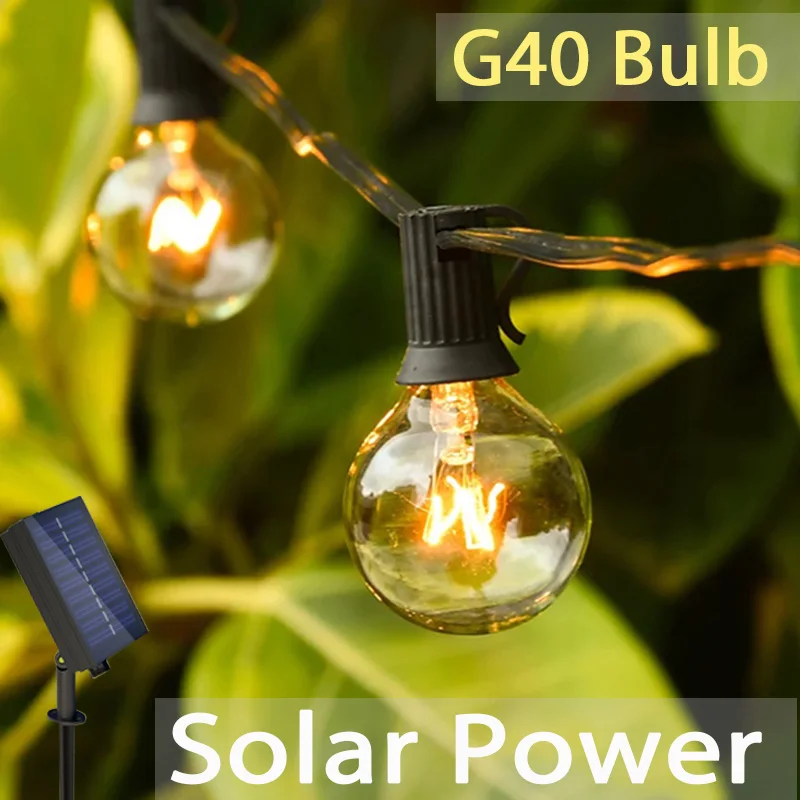 

Outdoor LED Garland Globe Lights Patio Garden Lighting Decoration Waterproof String Lamp Wedding Party Ornament Solar Power Bulb