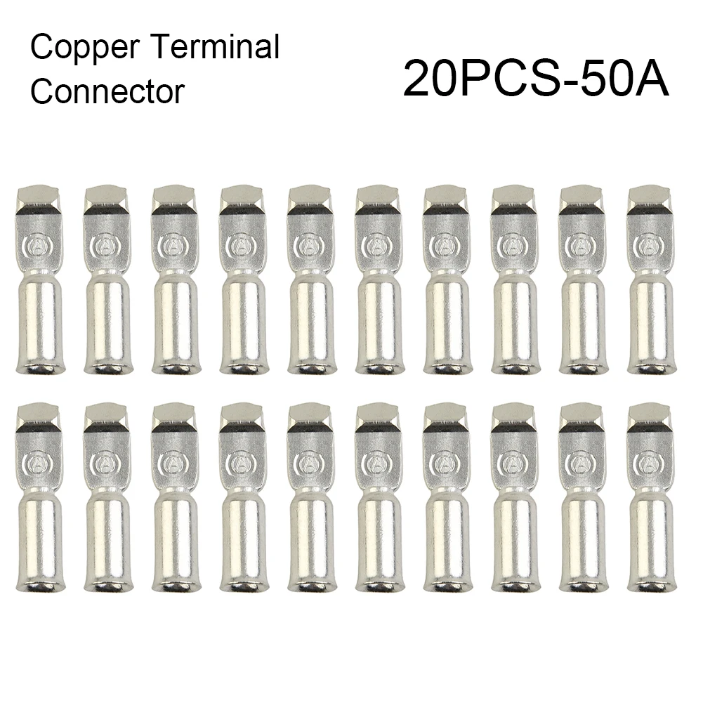 

20pcs 50Amp Copper Terminals Connector For 50A FOR Anderson Style Plugs Contacts Wire Connector Power Tool Accesories