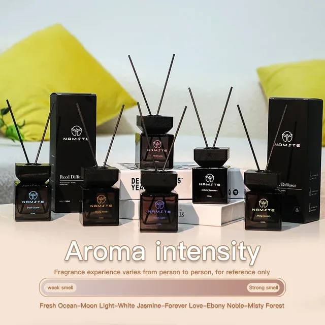 NAMSTE 100ML Fireless Reed Diffuser Oil Fragrance Replacement Stick Aroma Oil Reed Diffuser Set Scent Air Purifier For Home 3