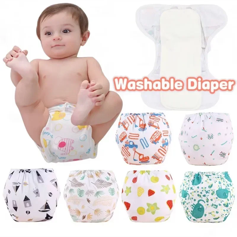 

5PC Kids Nappies Reusable Diaper Cover Adjustable Children Nappy Changing Baby Cloth Diaper