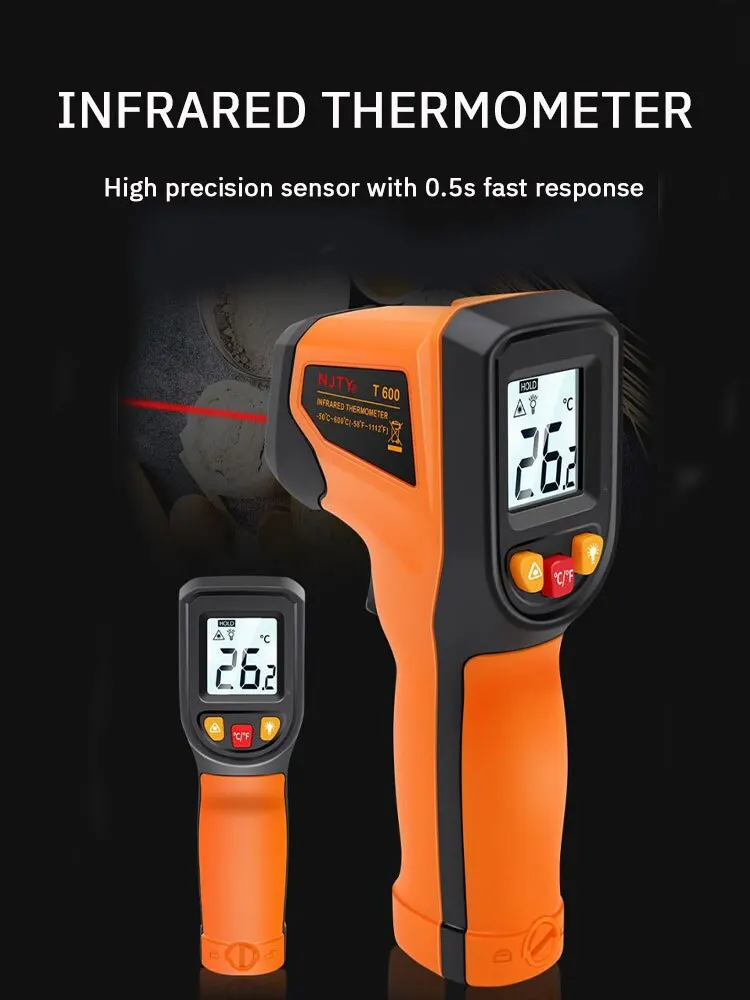 NJTY T600 Digital Infrared Thermometer – Non-Contact, Laser-Powered