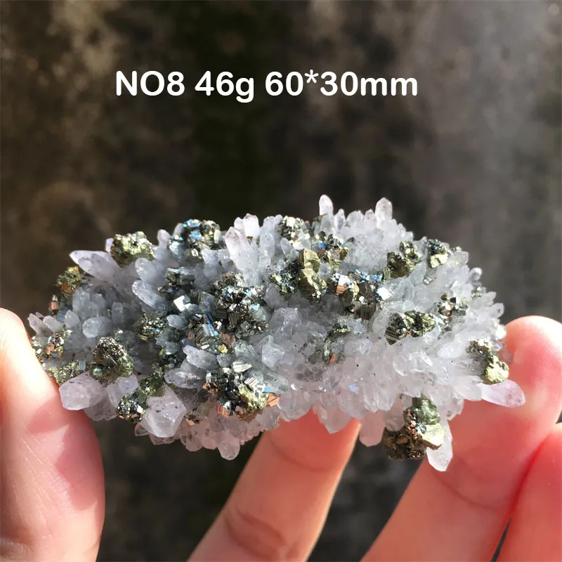 100% Natural Crystal Quartz With Pyrite Or Chalcopyrite Symbiotic Specimen Cluster Home Decor Meditation Energy Healing Stone 4