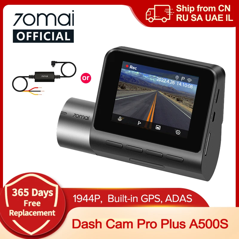 70mai A500S Recorder Car DVR Front Cam A500S 1944P Night Vision