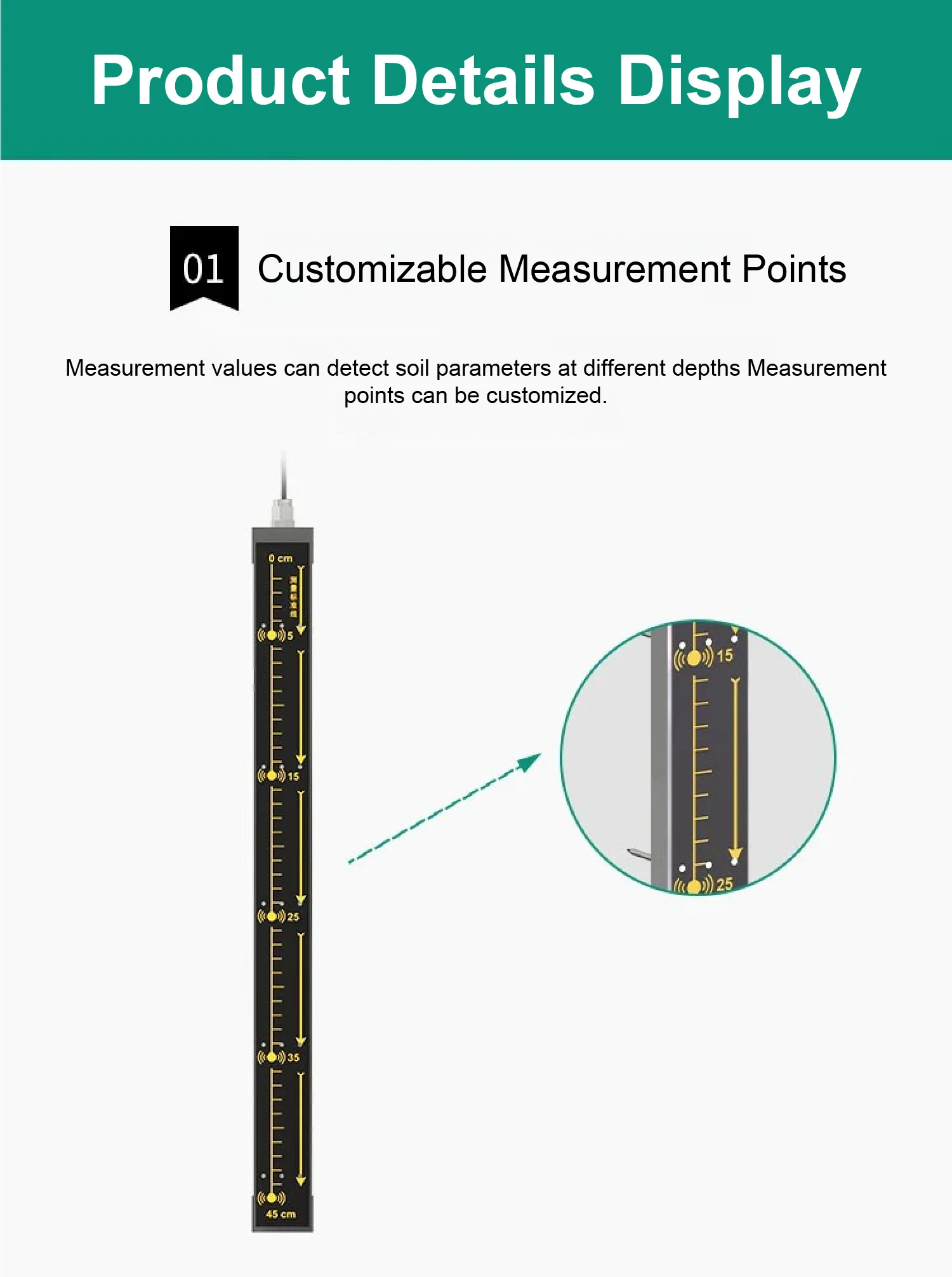 High Precision RS485 Soil Moisture & Temperature & EC Sensor Multiparameter Soil