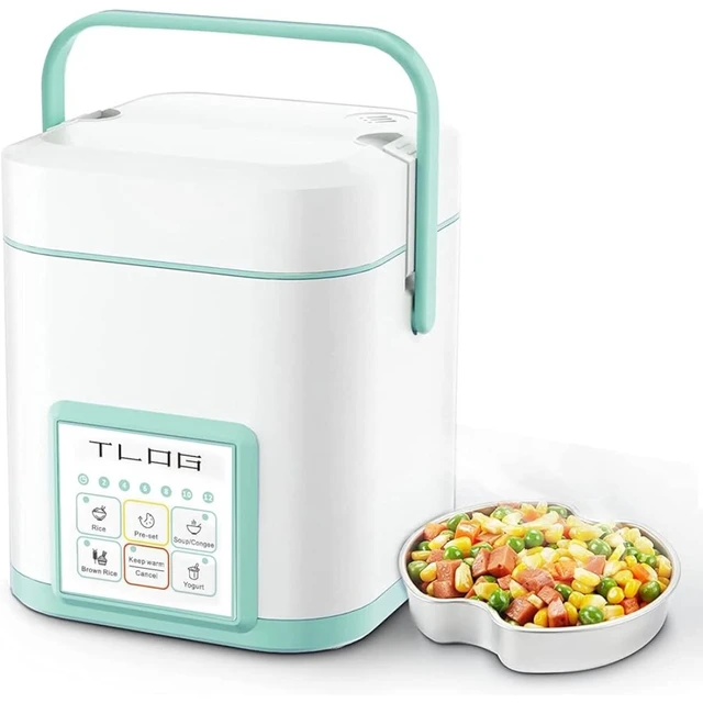 Small Rice Cooker 3 Cups Uncooked, Electric Mini Rice Cooker with