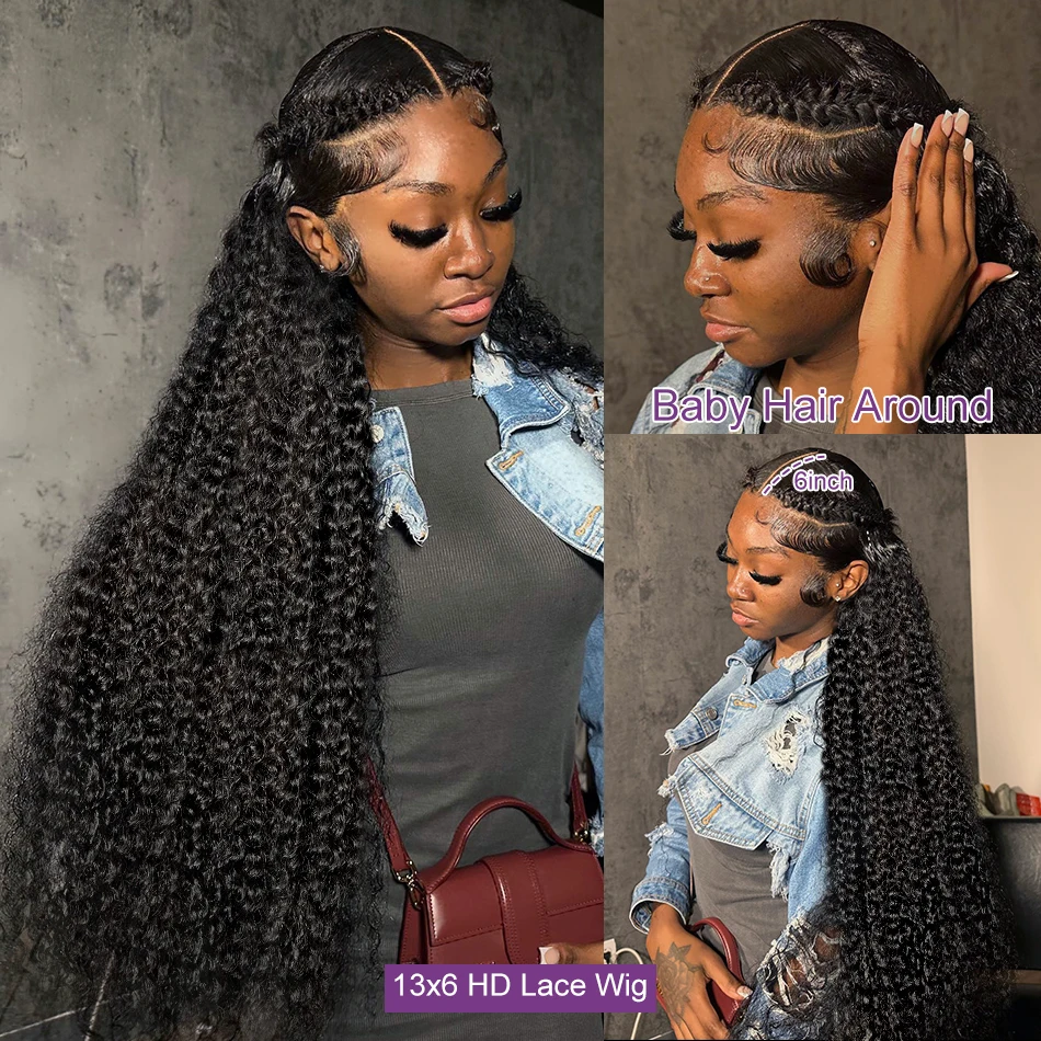 Brazilian 30 40 Inch Deep Wave 13x4 13x6 HD Transparent Human Hair Wig 5x5 Glueless Water Curly Wave Lace Frontal Wigs For Women 2