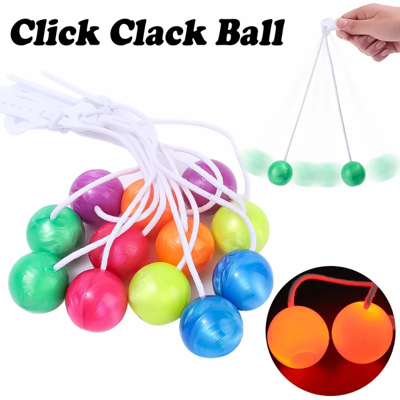 Anxiety Relieve Click Clack Clackers Balls Glowing Decompression Toys for Kids s Creative Antistress Luminous Balls Toy