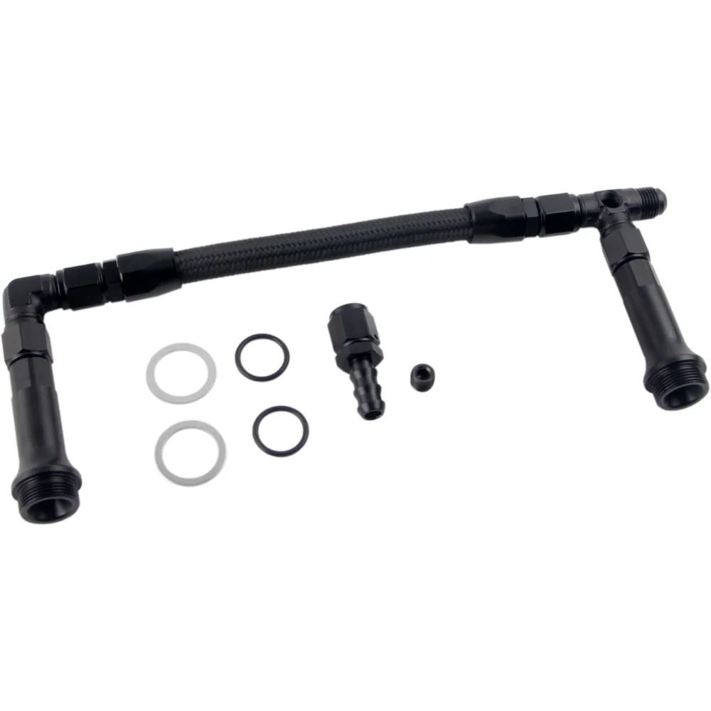 Carburetor Dual Inlet Line Kit Stainless Steel Braided AN6 Dual Feed Carb Fuel Line Double Pump For 4150 Holley Carburetor