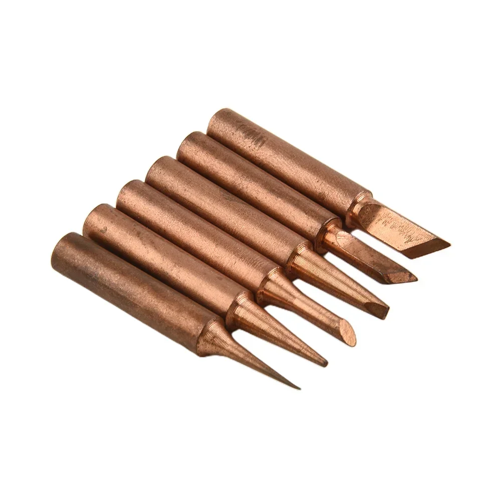 7pcs Copper 900M-T Soldering Iron Tip Handle Adapter Set For 936 937 938 969 8586 852D Soldering Station