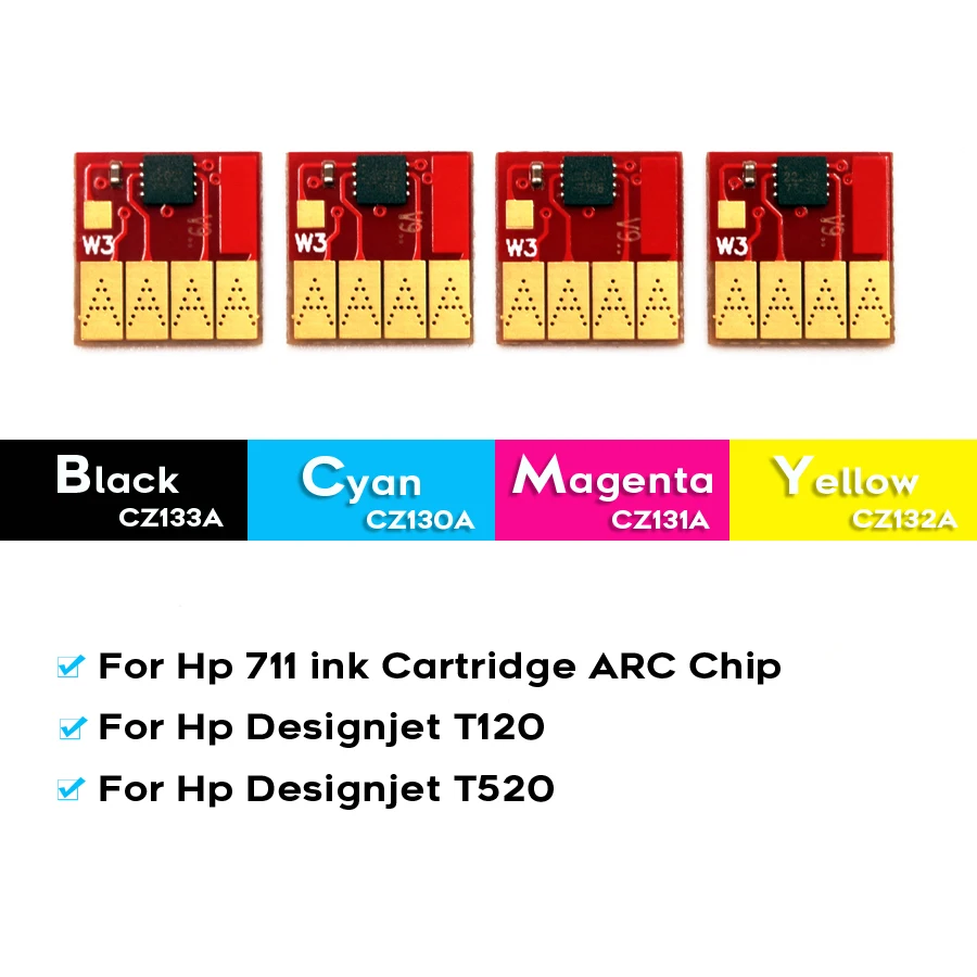 Auto Reset Ciss System Cartridge Chip For HP711 HP 711 Designjet T120 T520 Bulk Continuuous Ink Supply 711XL ARC cartridge chip hp arc chips