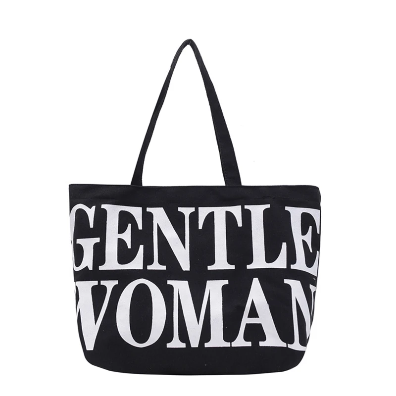 

Female High Fashion Canvas Fabric Large Capacity Handbag Women Casual Daily High Street Big Size Soft Cloth Shopping Tote Bag