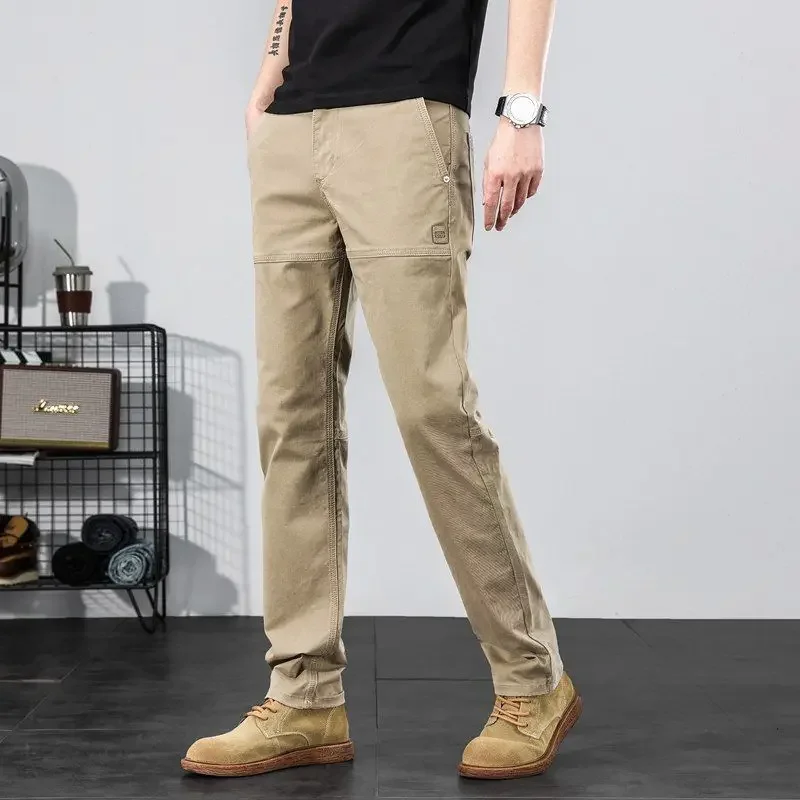 thumbnail image 1 of Pantalones de algodón para hombre, con bolsillos largos, tallas grandes, estilo XXXL, oferta, estilo coreano, tendencia estética, pantalones casuales para hombre, 1 of 5
