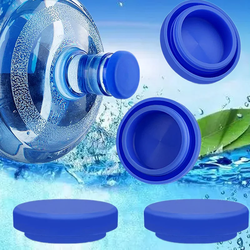 Couvercle de bouteille d'eau en Silicone, 5 gallons, 8 gallons,  réutilisable, sans déversement, couvercle supérieur, convient aux bouteilles  de 55mm, 1 à 4 pièces - AliExpress