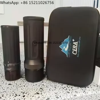 CERA+PCM03S-MAX Portable Espresso Maker 18g-20g Ground Coffee 58mm Basket Good for Traveling with Bag and CGE03 Grinder Maker