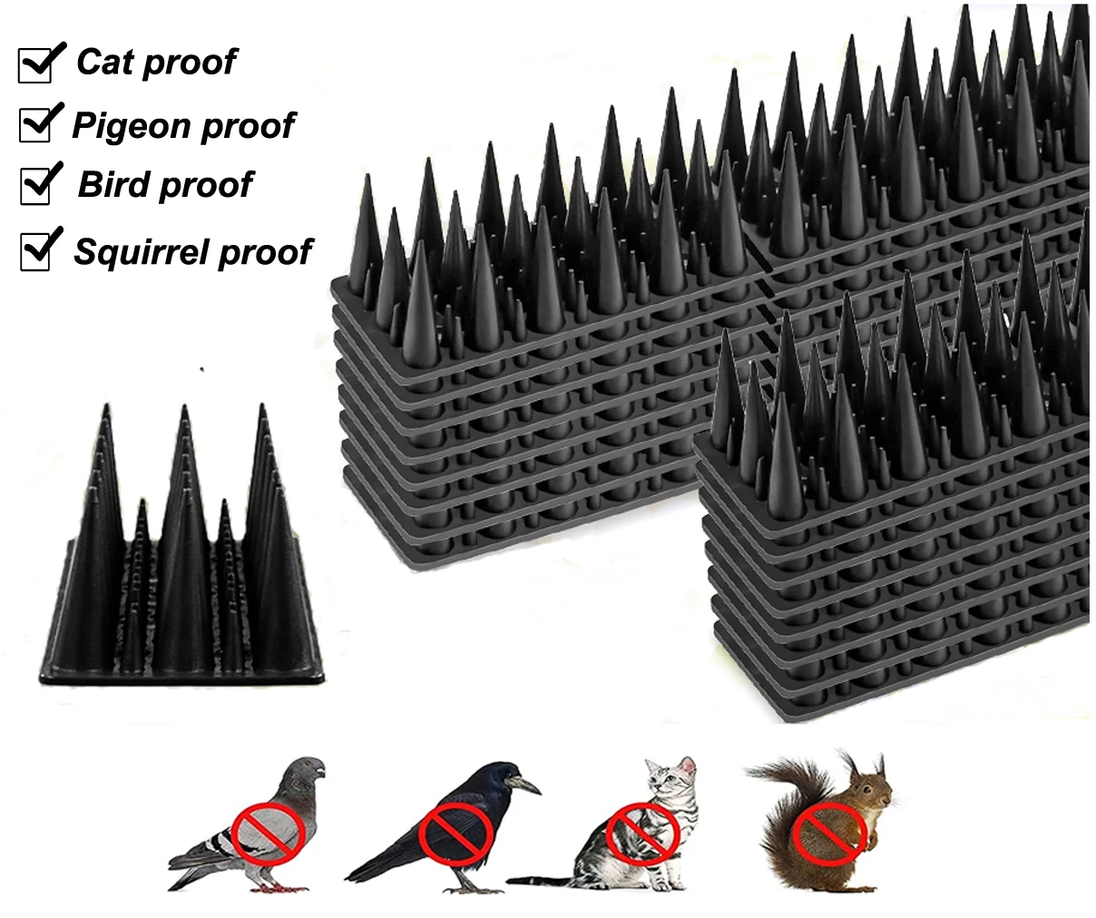 10 Pz 50Cm Spikes Per Uccelli-Plastica Per Esterni Anti Gatto E Uccello Deterrente Piccione Animale Defender Spikes Spikes Per Uccelli Per Tenere Lont