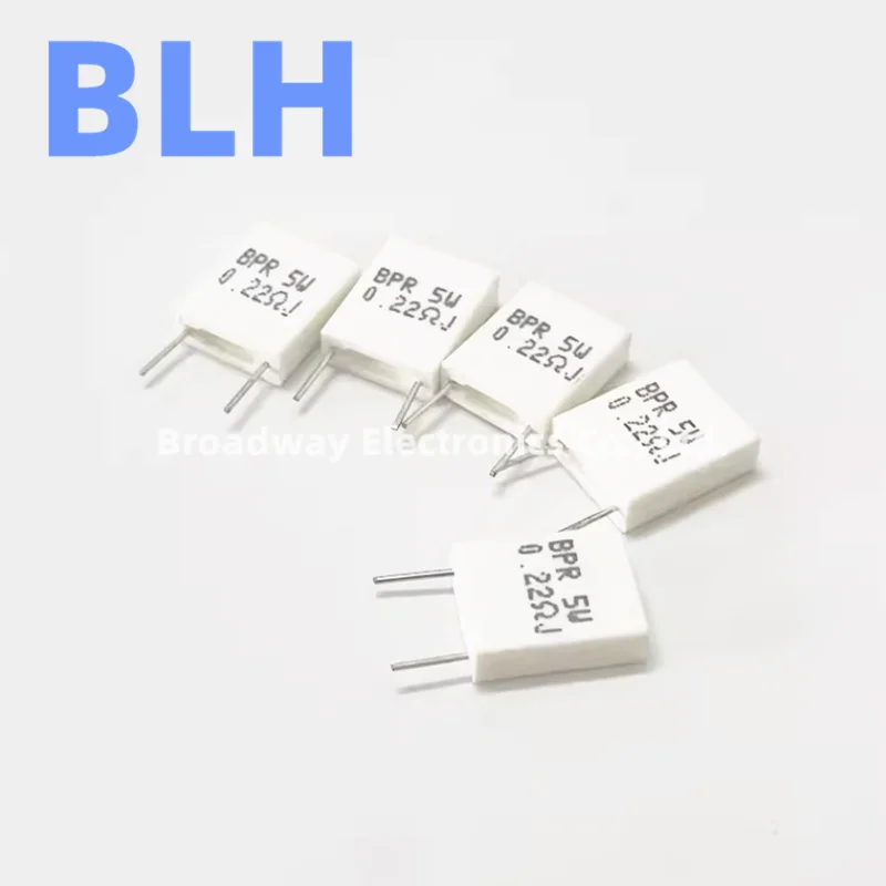 BPR56 5W Non-inductive Ceramic Cement Resistance 0.47R 0.5R 0.68R 1R 2R 2.2R 4.7R 10R 100R Ohm 10PCS