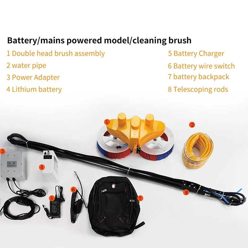 

High Quality Double Head 3.5/5.5/7.5M Extensional Cleaning Robot PV Module Cleaning Brush Solar Panel Cleaning Machine //