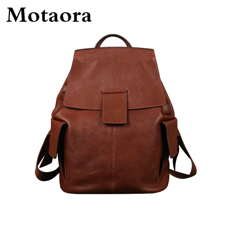 

2023 New Head Layer Cowhide Women Backpack Genuine Leather Backpack For Ladies Large Capacity Retro Travel Bag Mochila