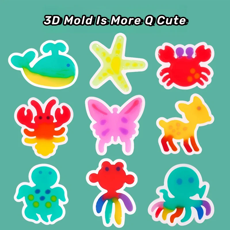 Magic Water Elf Handmade Water Toy Nightlight Magic Gels Animal Molds Birthday Gifts Crafts Art DIY Creative Kit for Kids 3