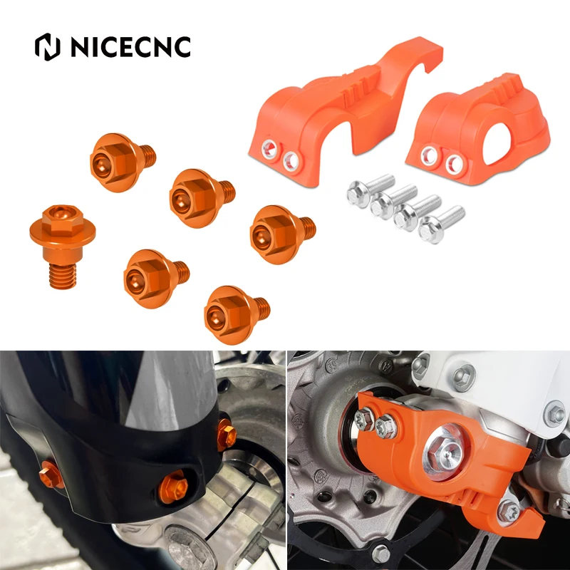

For KTM 2016-2022 EXC 300 6PCS Front Fork Guard Bolt Screw & Fork Bottom Shoe Guard EXC-F 350 450 500 SX 125 250 SXF XC XCF XCW