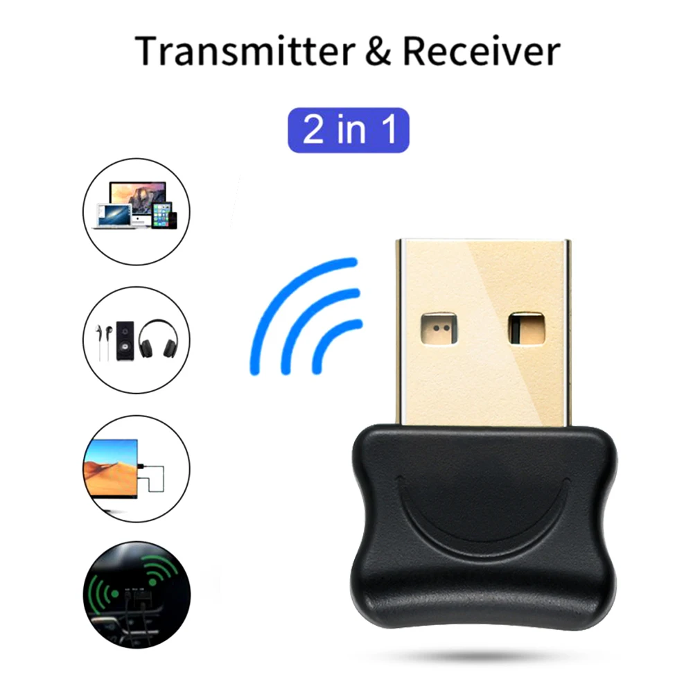 Bluetooth-compatible 5.0 Adapter USB Transmitter Receiver Wireless Dongle For Earphone Audio Computer Laptop Win 10 8 Receptor