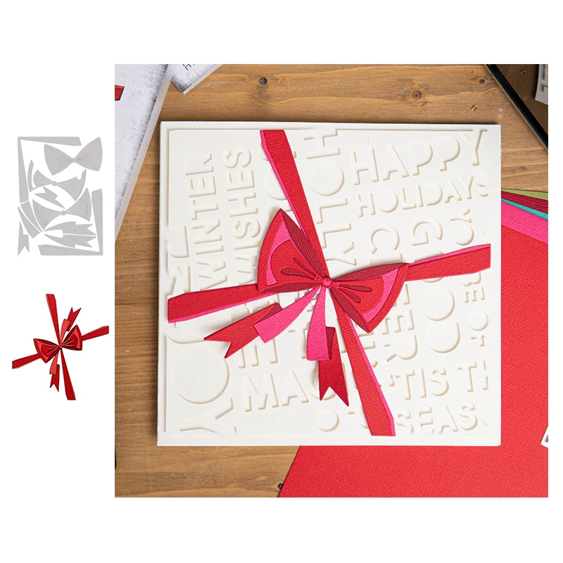 

Gift Bow Tie Christmas Metal Cutting Dies Mold Diy Embossing Dies Cutter Craft Paper Card Scrapbooking Making 2022 New Arriving